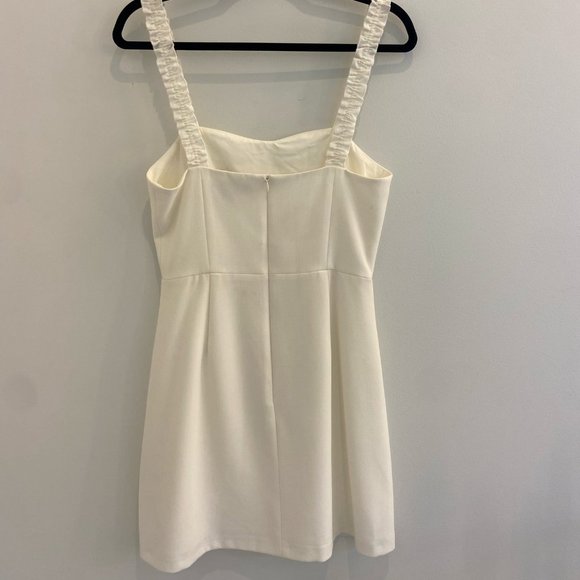 French Connection Whisper Ruffle Sweetheart White Dress - Size 6 - Picture 5 of 7